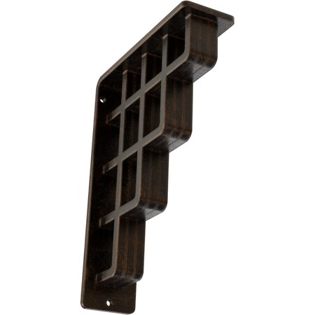 Diane Wrought Iron Bracket, (Triple Center Brace), Antiqued Bronze 2W X 5 1/2D X 8H